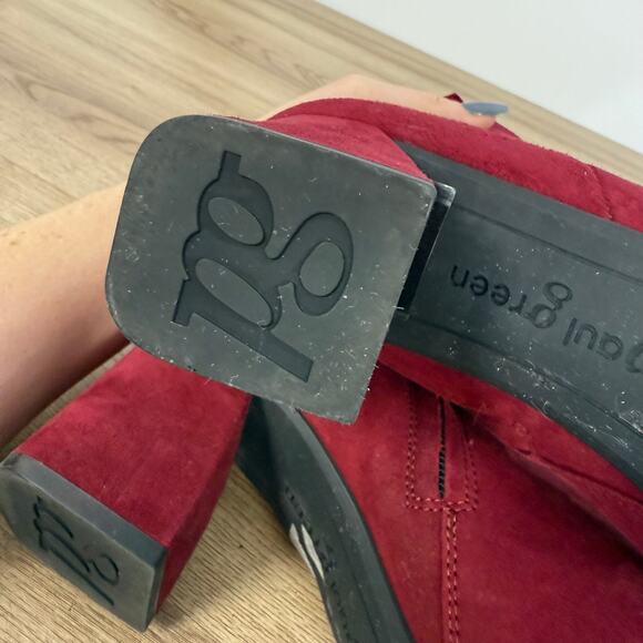 Paul Green Womens Red Chunky Booties Size 6 Beautifully made Quality Thick Heels - Picture 12 of 14